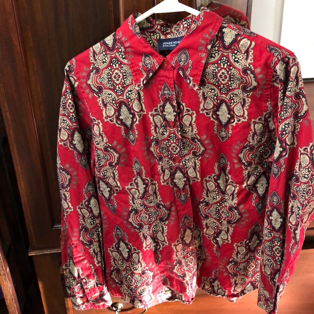 Jokes New York paisley pattern blouse